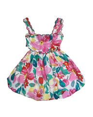 Bubble Hem Mini Dress with Scalloped Straps