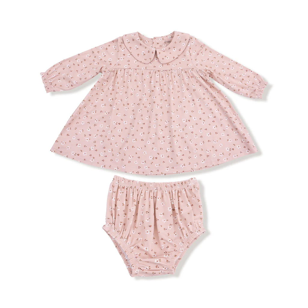 Carrie Floral Pink Bamboo Dress & Diaper Cover