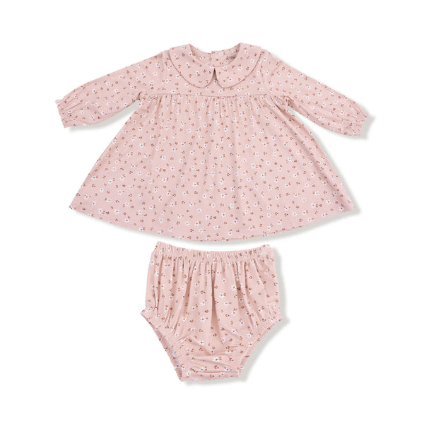 Carrie Floral Pink Bamboo Dress & Diaper Cover