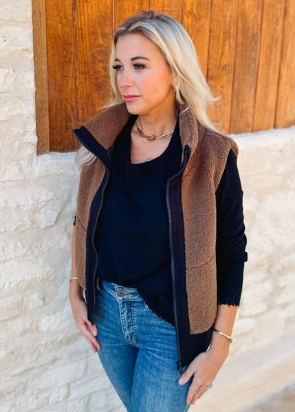 Hailey Vest in Dark Tan