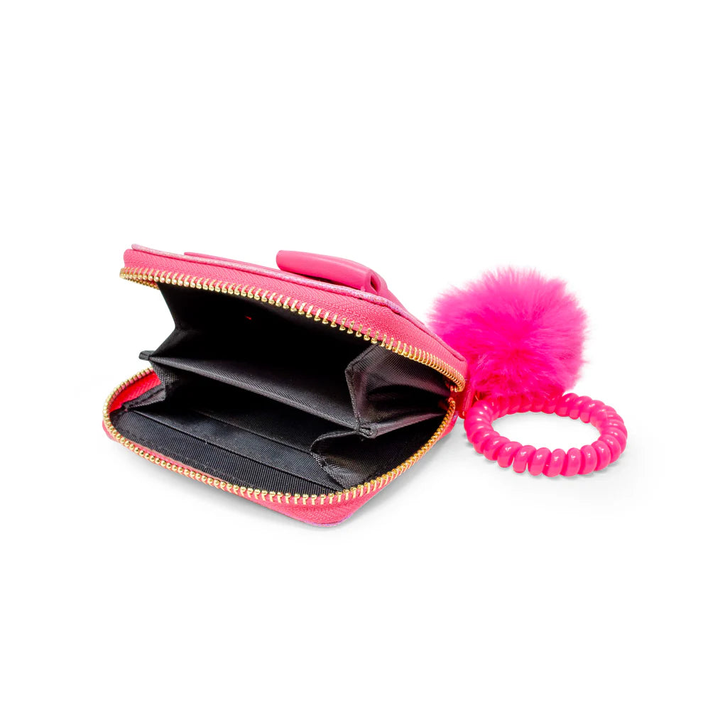 Shiny Jumbo Bow Spiral Strap Wallet (Hot Pink or Pink)