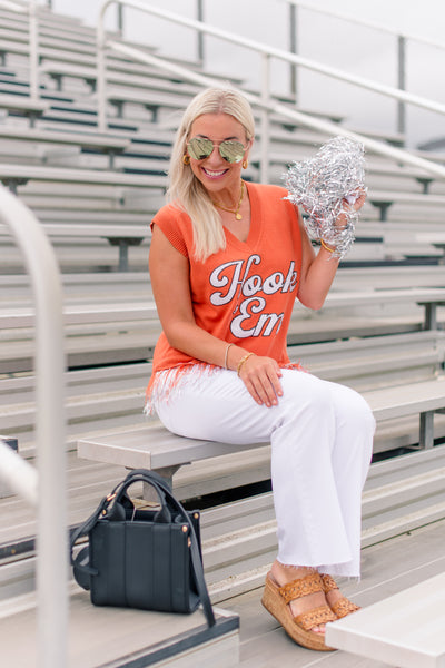 Hook ‘Em Feather bottom Tank Sweater