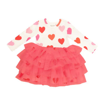 Big Hearts L/S Layered Tulle Dress