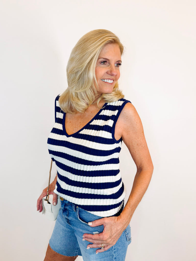 Black Iris Striped Tank