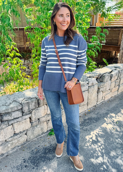 Geralyn Striped Crew Sweater