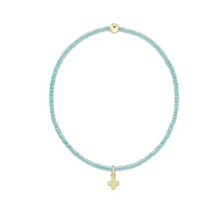 Hope Classic Bracelet – Turquoise (Sig Cross Small Gold Charm)