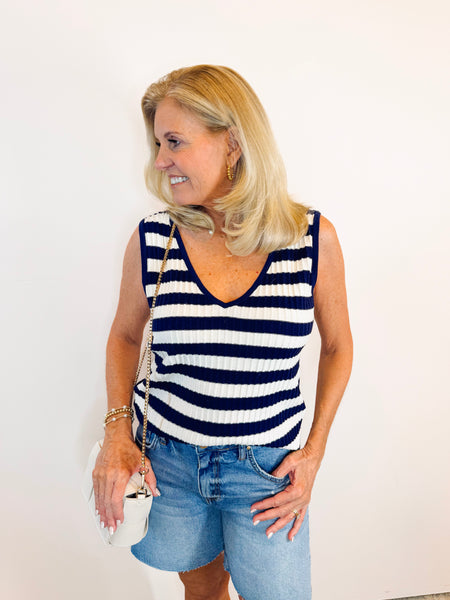 Black Iris Striped Tank