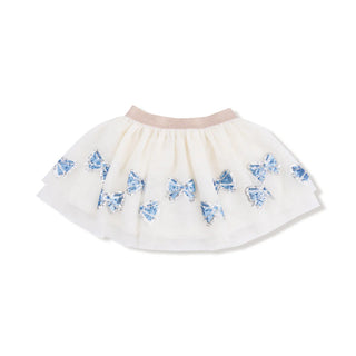 Romi Floral Blue Bow Tutu Skirt