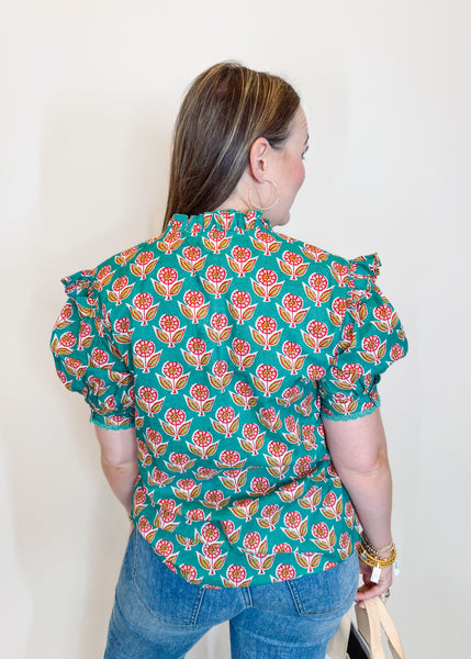The Haley Top in Teal