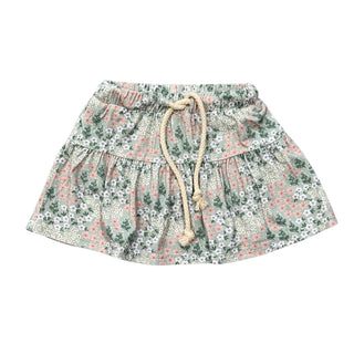 Aqua Grey Floral Skort