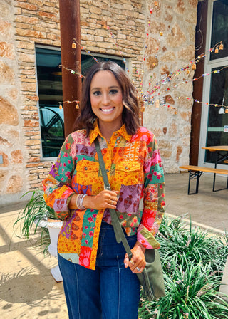 Delilah Patchwork Camp Shirt