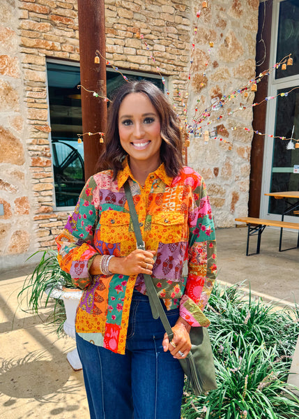 Delilah Patchwork Camp Shirt