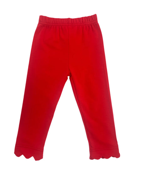 Red Scallop Leggings