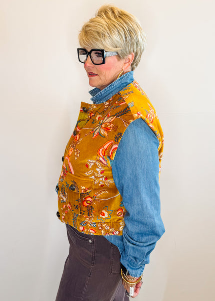Gold Velveteen Vest