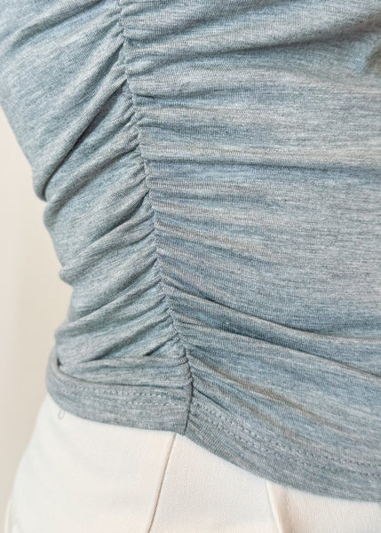 Wyatt Ruched Tank in Heather Grey