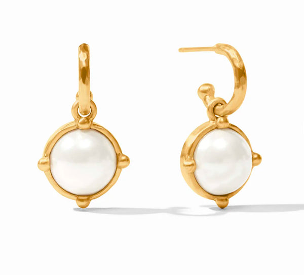 Honeybee Hoop & Charm Earring- Pearl