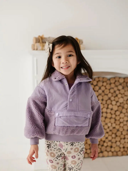 Sherpa Pullover in Lavender Fog