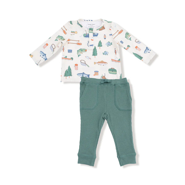 Fishing Things L/S Henley Top & Joggers Set