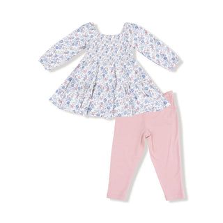 Country Girl Floral Cap Sleeve Dress & Legging Set