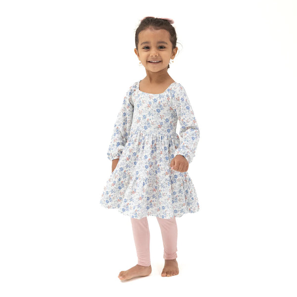 Country Girl Floral Cap Sleeve Dress & Legging Set