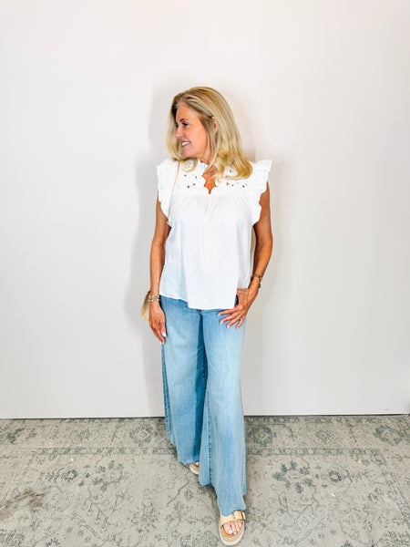 Blake High Rise Super Wide Leg-raw Hem