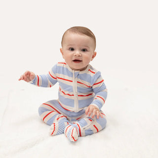 Preppy Rugby 2 Way Zipper Footie