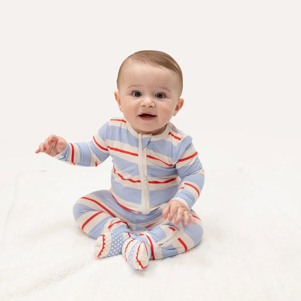 Preppy Rugby 2 Way Zipper Footie