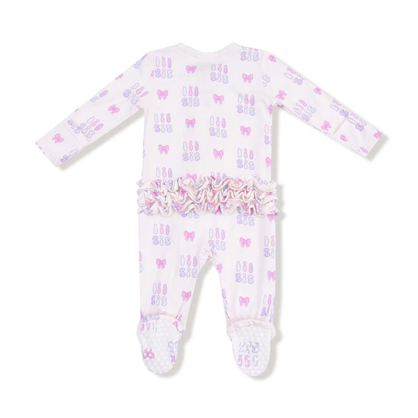 Lil Sis 2 Way Ruffle Zipper Footie Sleeper