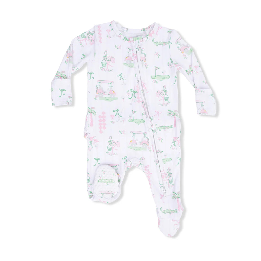 Pretty Golf Ruffle Back 2 Way Zipper Footie