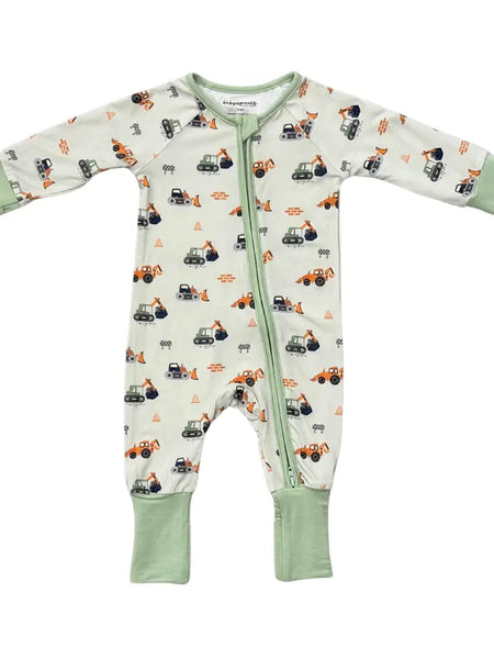 Construction Long Sleeve Zip Romper