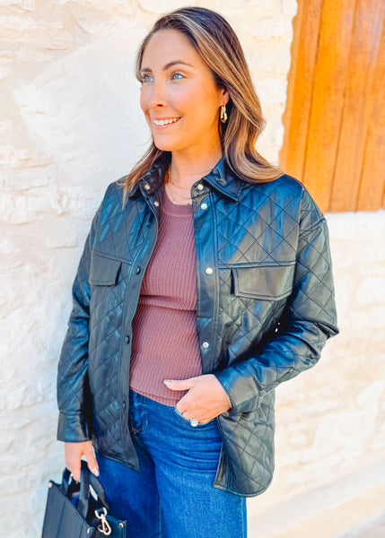 Liara Black Quilted Jacket