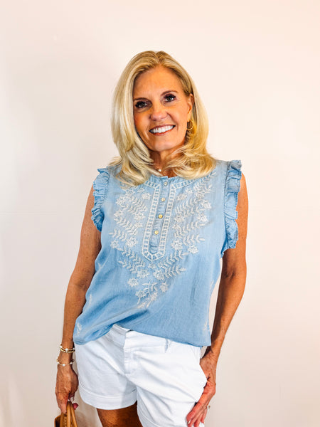 Carolina Blue Nicola Tank