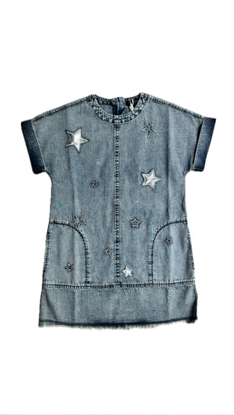 Jewel Star Patch Denim Dress