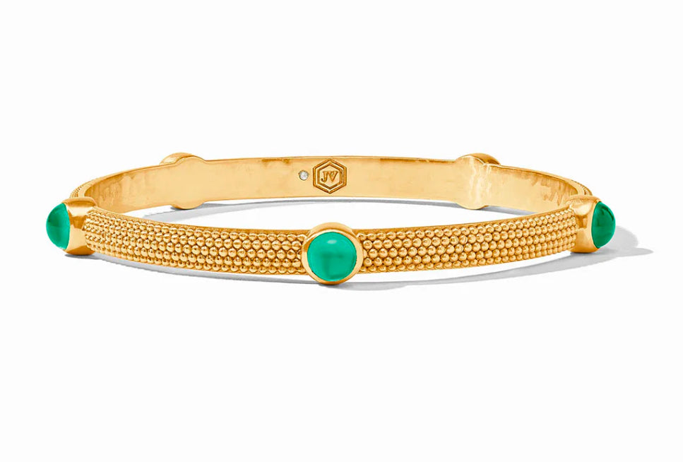 Cabochon Bangle-Iridescent Emerald Green