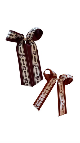 Large Collegiate Logo Grosgrain Overlay Streamer Bow