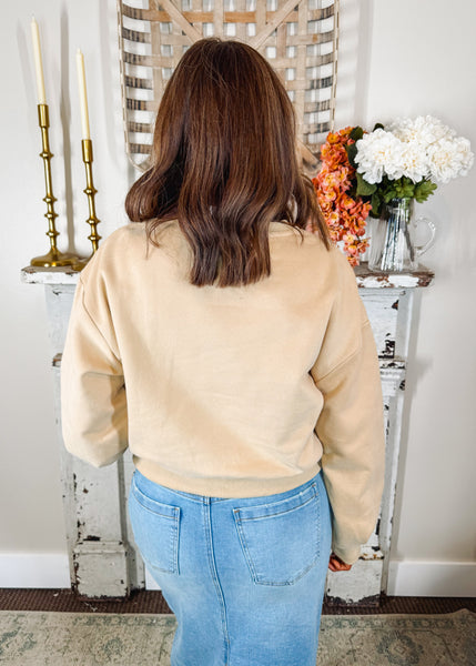 Tan Western Turquoise Necklace Sweatshirt