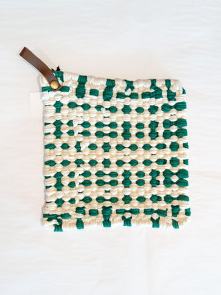 Crocheted Pot Holder with Leather Loops (Assorted Styles)