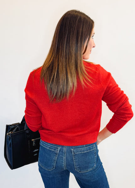 MEDINA COZY CARDIGAN Festive Red