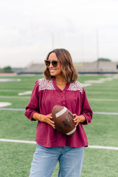The Karra Top - Maroon