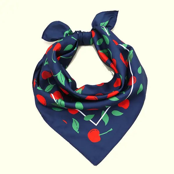 Cherry Silky Bandana Scarf