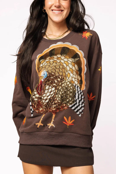 Brown Turkey and Leaves Sweatshirt