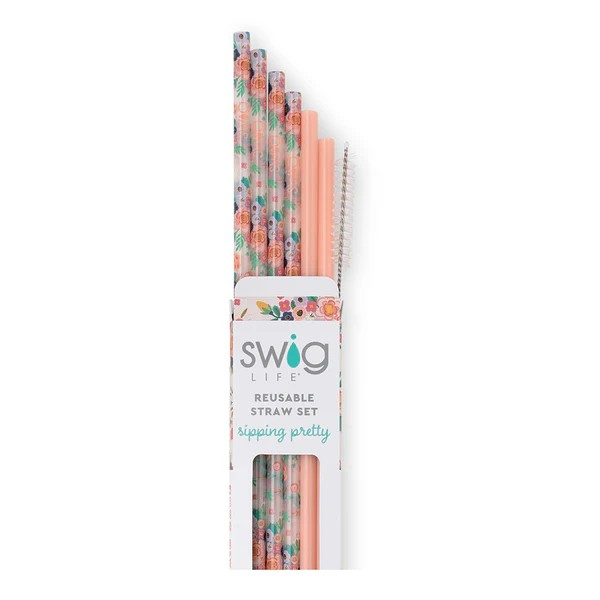 Reusable Straw Set- Full Blooms