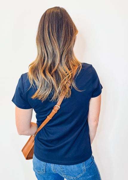 Remington Scoop Neck Top in Navy