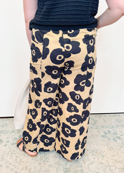 Slouch Pocket Flower Pant - Khaki