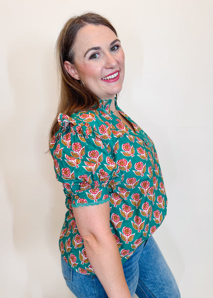 The Haley Top in Teal