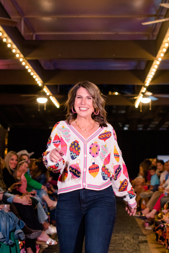 Beige Sequin Multi Ornament Cardigan