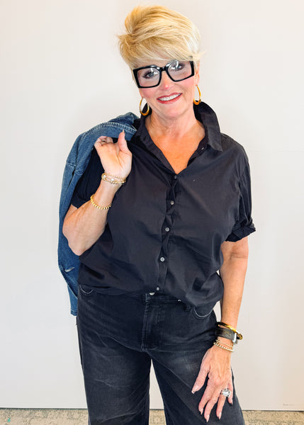 Benning Poplin Shirt in Black