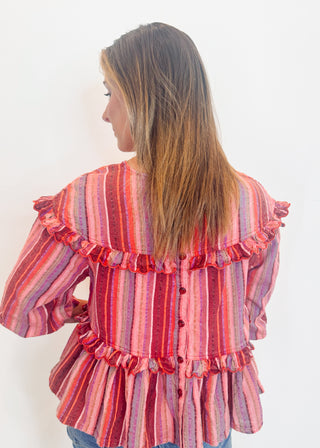 Kaida Multi Striped Tier Top