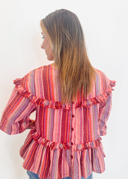 Kaida Multi Striped Tier Top