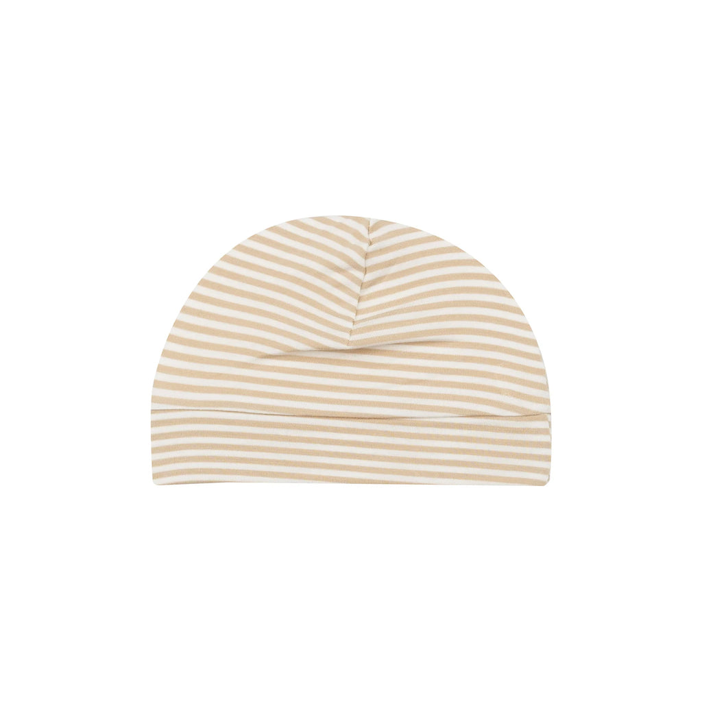 Beige Stripe Beanie Hat